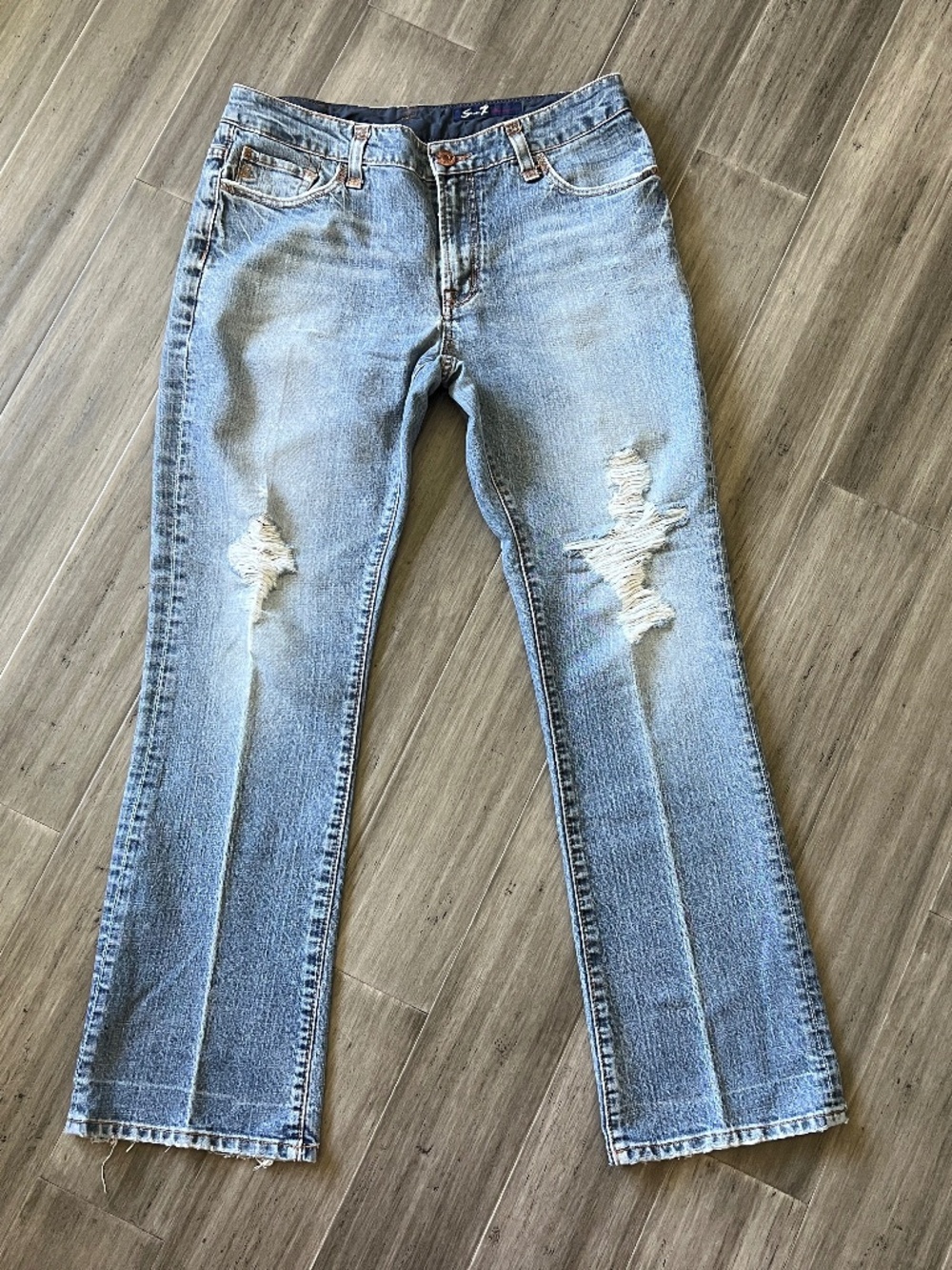 Vintage 7 For All Mankind Distressed Original Bootcut Flare Jeans 30